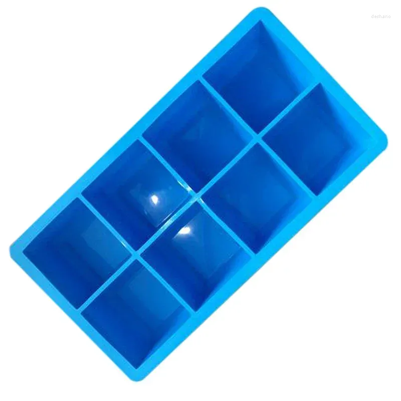 Moldes de cozimento 8 grades alimentos grau de silicone gigante gigante grande bandeja quadrada de cubo Diy Mold Whisky Cocktail Kitchen Acessórios