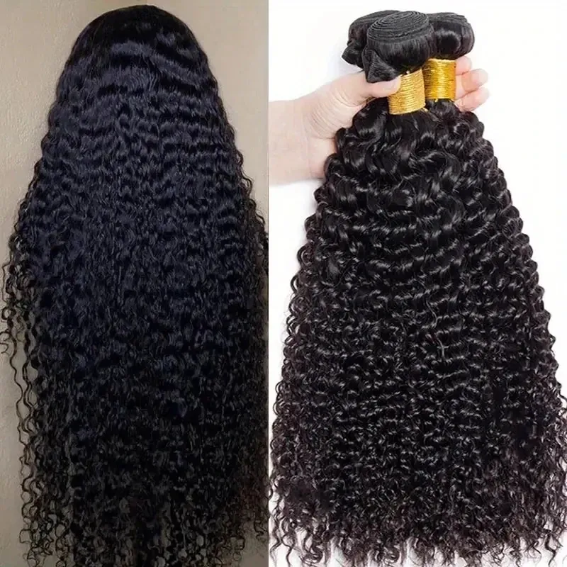 Rebecca Indian Kinky Curly Bundles Hair Natural Black Bundle 100% Remy Human Can Buy 3 Or 4 240402