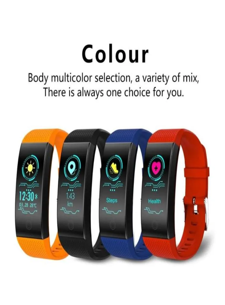 Pulseira inteligente qw18 rastreador de fitness smartwatch smartwatch com frequência cardíaca pressão arterial ip68 relógio à prova d'água para iPhone Andro2185640