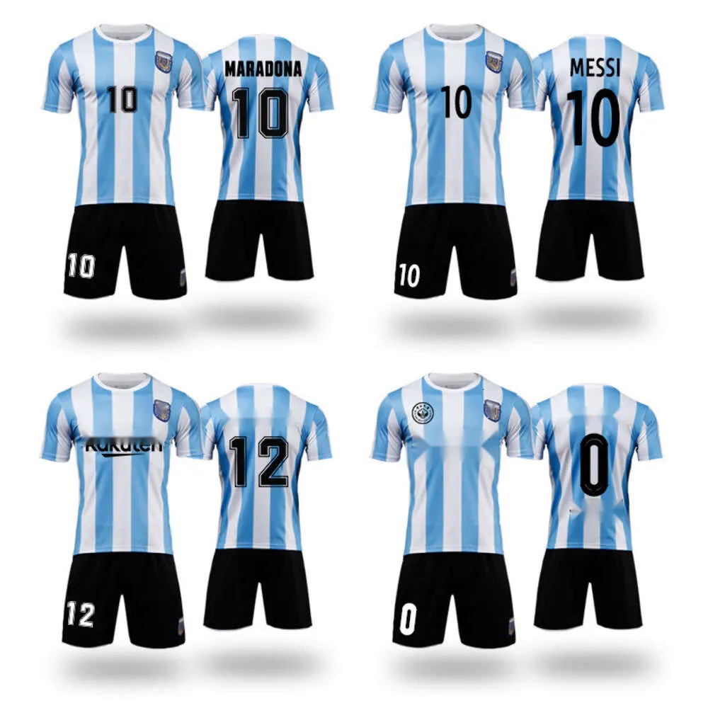 Argentina Home Jersey Football Kit tryckt spel Maradona Jersey