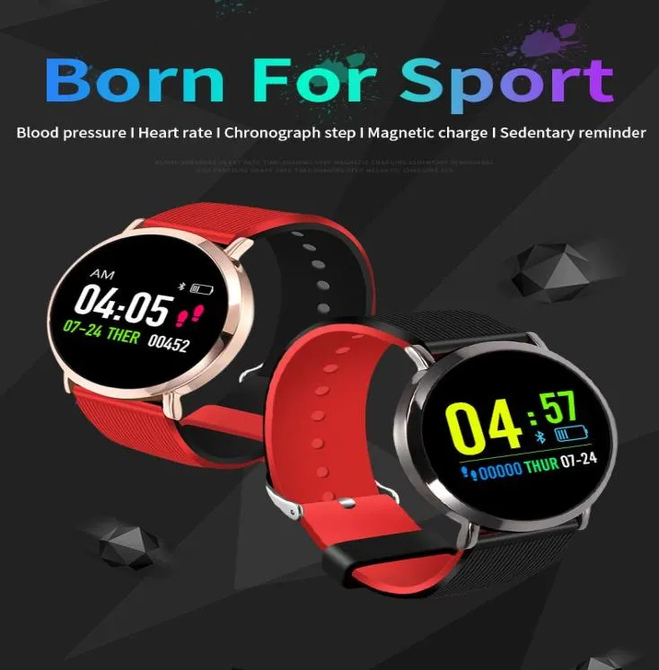 T8 Polsino Pressione Sanguigna HD Sn Fitness Tracker Cardiofrequenzimetro Ricaricabile Peeter Smart Watch red2538472