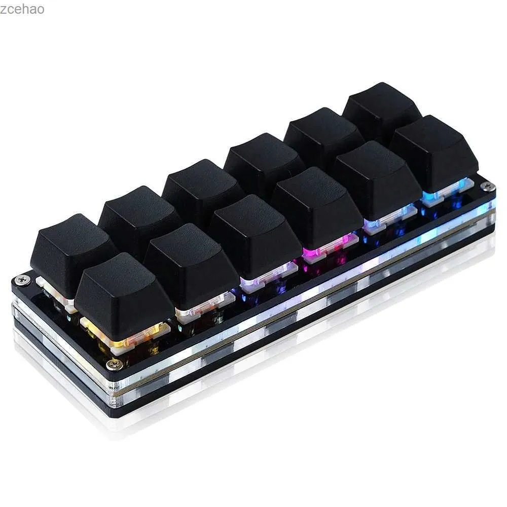 Claviers 12 Clé MINI MECHANICAL GAMING Clavier à main unique USB-C Clavier OSU WIRED PROGRAMMABLE ET HOT SWAPPABLE