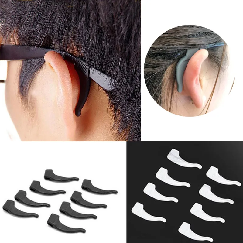 Speedway 5 Pairs Silicone Anti-Slip Eyeglass Ear Hooks - Soft Grips For Glasses Temple Holders, Unisex