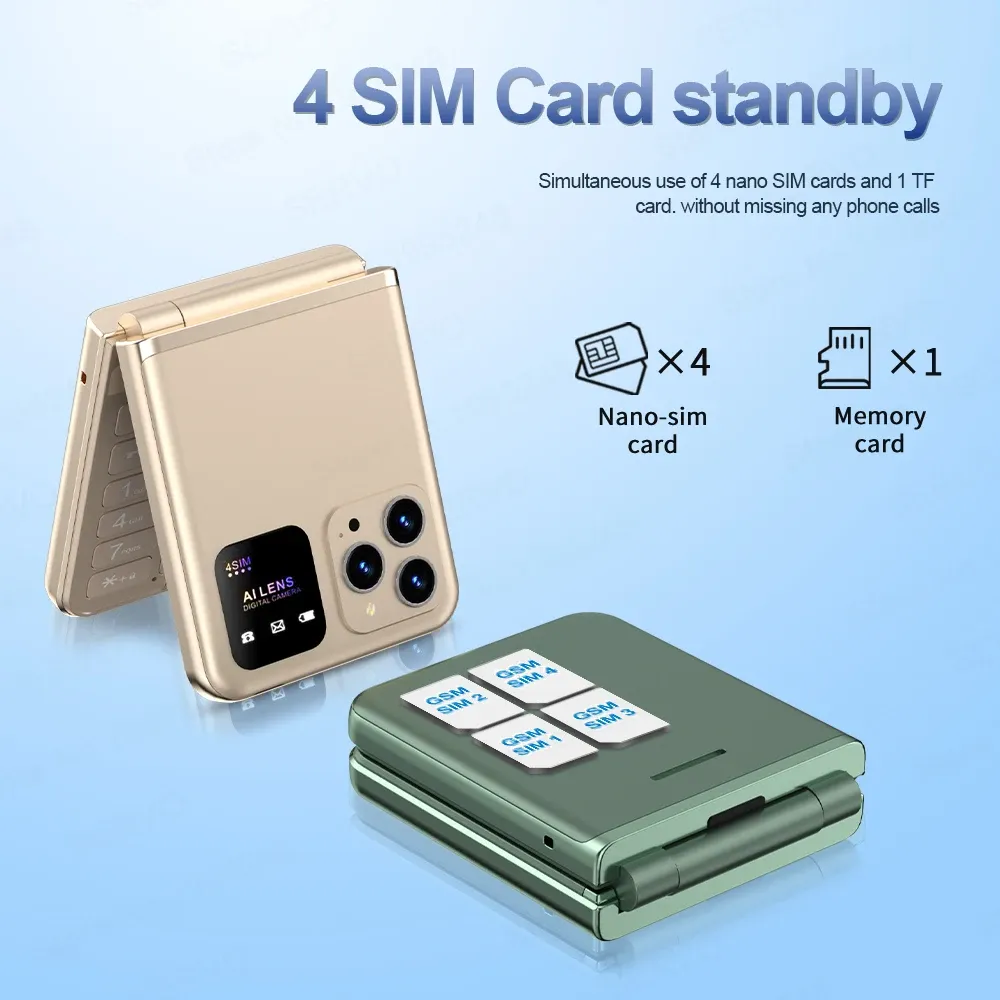Servo Flip6 Свежий Складной Мобильный Телефон 4 Nano SIM Карт 2.4 HD Экран  Speed Dial FM Radio Magic Voice Черный Список Красочные Мобильные Телефоны  От 4 007 руб. | DHgate