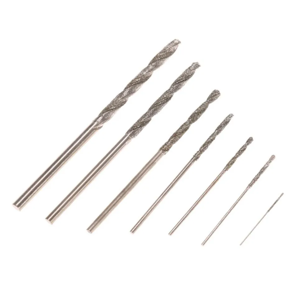 7Pcslot Drill bits set High Hardness Diamond Coated Drill Bit Set Needle Drills Jewelry Agate Fine Drilling2195739