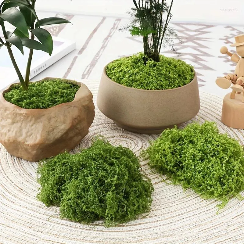 Dekoratif çiçekler 20g/0.7oz yapay bahçe kumaş yosun açık kamuflaj yeşil bitkiler kapalı bonsai çiçek dekorasyon mini peyzaj