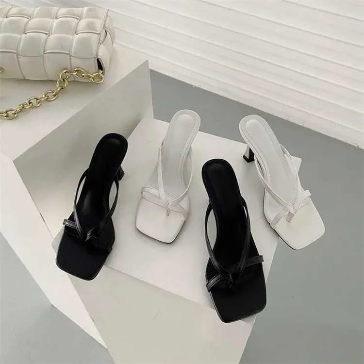 Slippers Thin pump peach shoes 2024 slide track toe ring sandals celebrity slide womens candy high heels club ring flip J240402