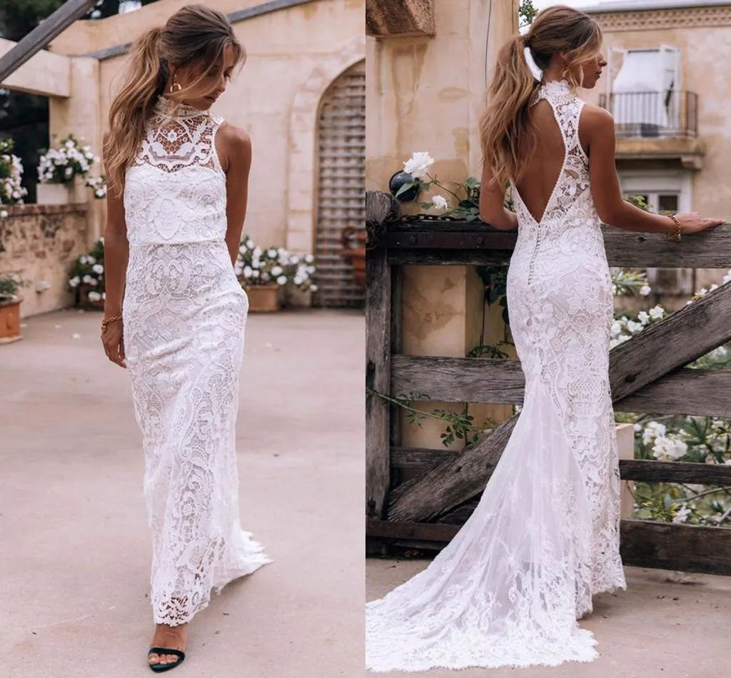 Robes de mariée boho modernes en dentelle sexy