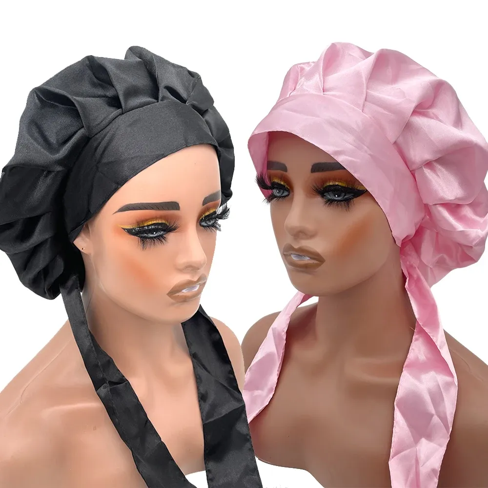 Save Big on Bulk Silk Sleep Bonnet For Curly Hair Silk Hair Bonnet For  Sleeping Double Layered Satin Sleep Cap With Tie Edge, Silk Head Wrap For 