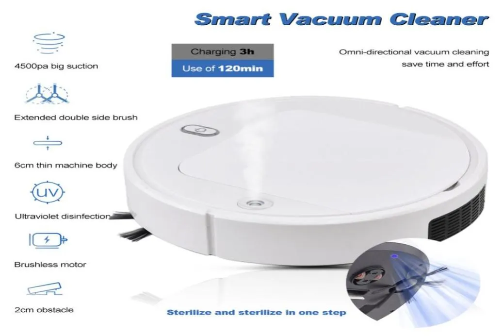 3in1 Automatic Smart Roboter Cleaner Spray Desinfektion UV Lazy Haushalt USB Machine Intelligente Vakuum -Kehrmaschine 4017989