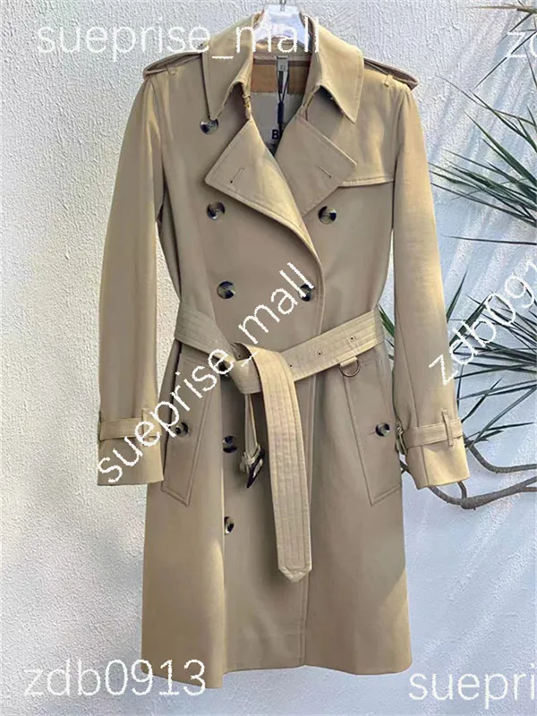 Women's windbreaker High quality long windbreaker dress designer women's khaki windproof jacket, Korean version, plus size casual jacket, thick and fashionable