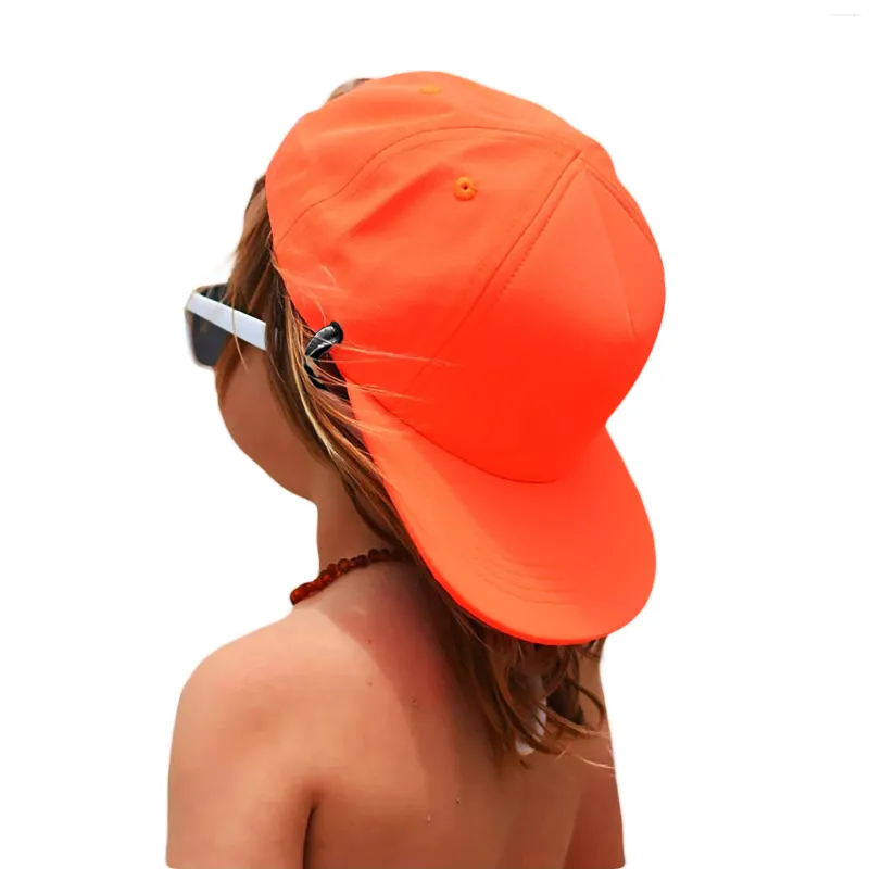Berets Spring Summer Kids Beach Sun Hat Solid Color Children Snapback Caps Flat UV Portection With Chin String