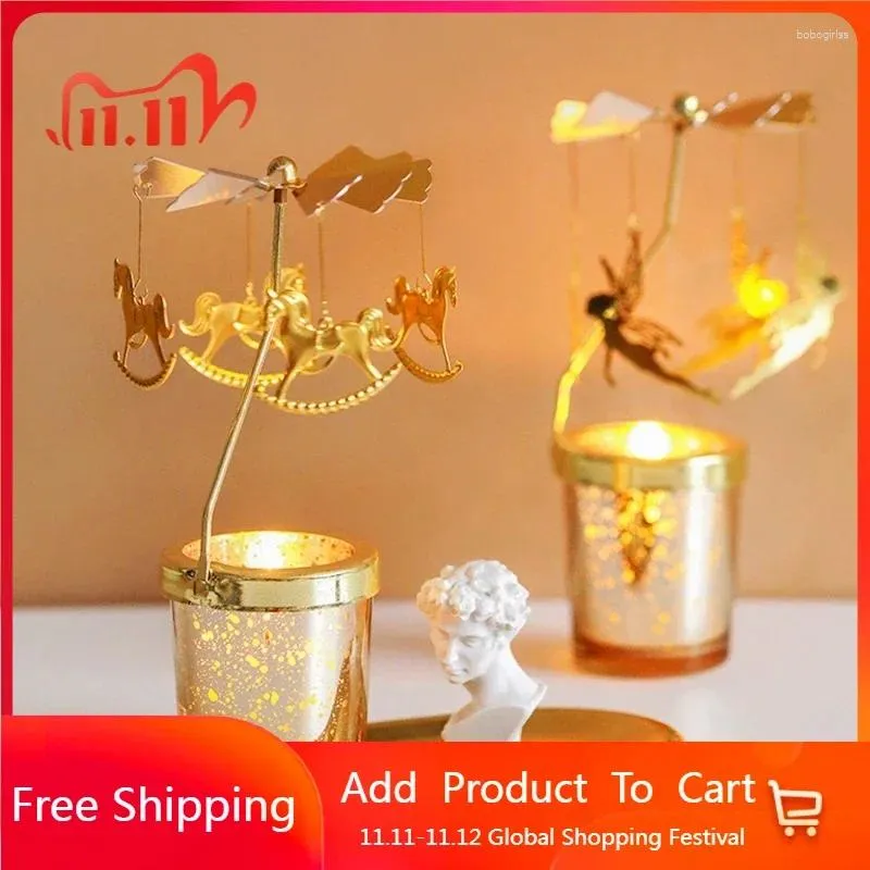 Candelas Titulares de velas Navidad fragante fragante de metal dorado metal elegante Centerer para boda Casamento Decoración FG11