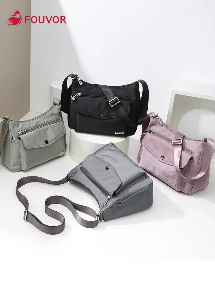 Save Big on Bulk Shoulder Bag With Zipper Fouvor Womens Shoulder Bag Summer  All Match Multi Pocket Fashion Zipper Solid School Travel Outdoor Cross
