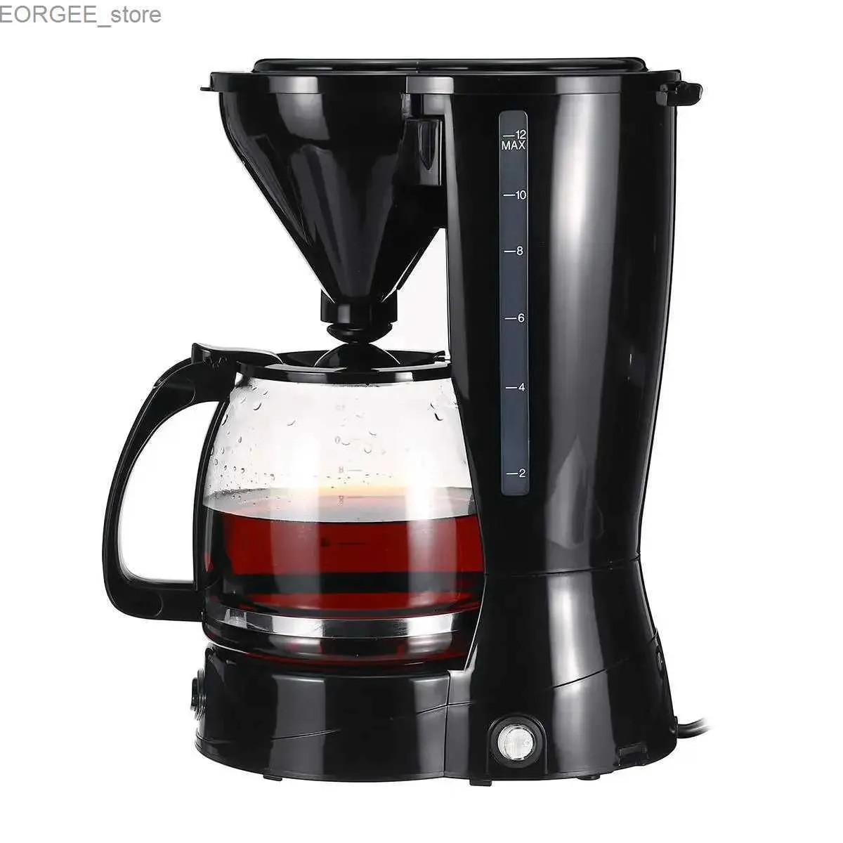 Caffetterie di caffè Caselin Caffettiera con pausa automatica e vetro Carafe 12 tazze nere Y240403