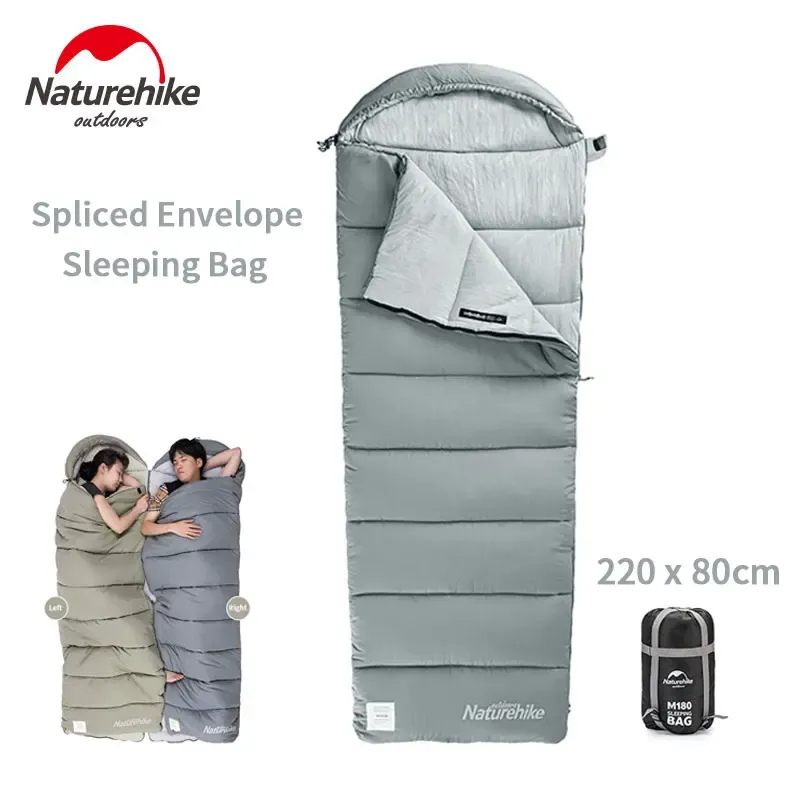 Gear NatureHike extérieur camping coton sac de couchage carré lavable Keep Warm expansé avec la capuche respirante douce épissée