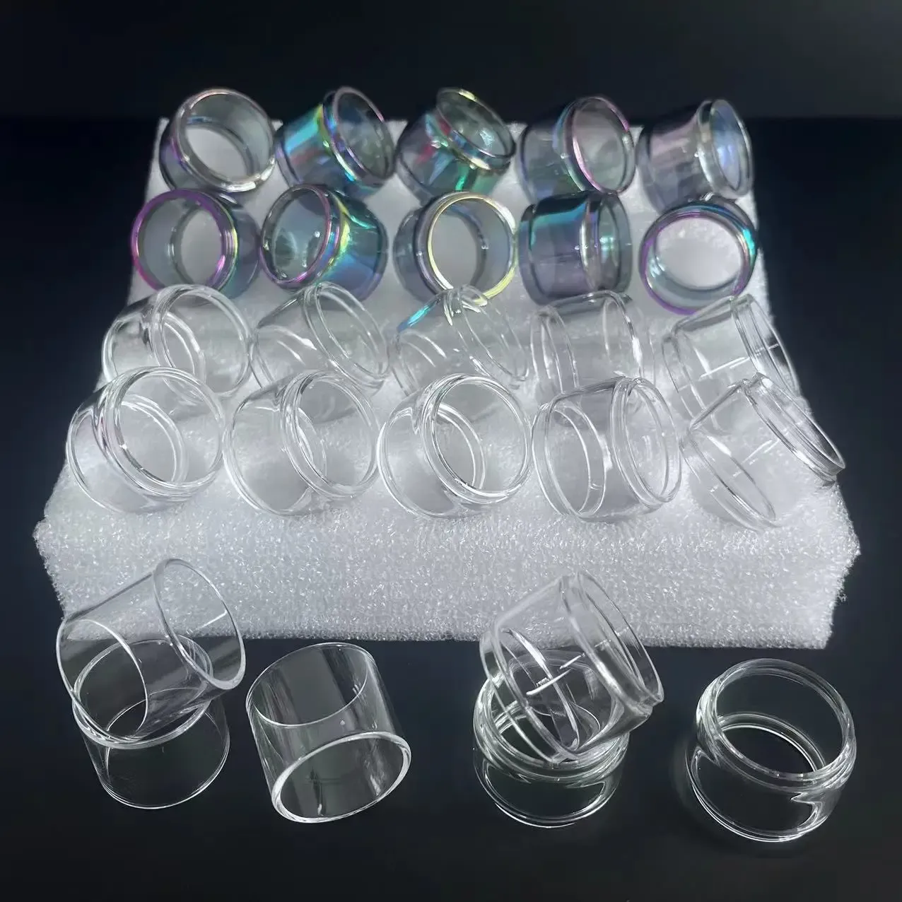 Cor 10pcs bolha vidro reto para zeus x malha / sub ohm / zeus duplo arco -íris tubos de bolha de vidro de vidro de vidro
