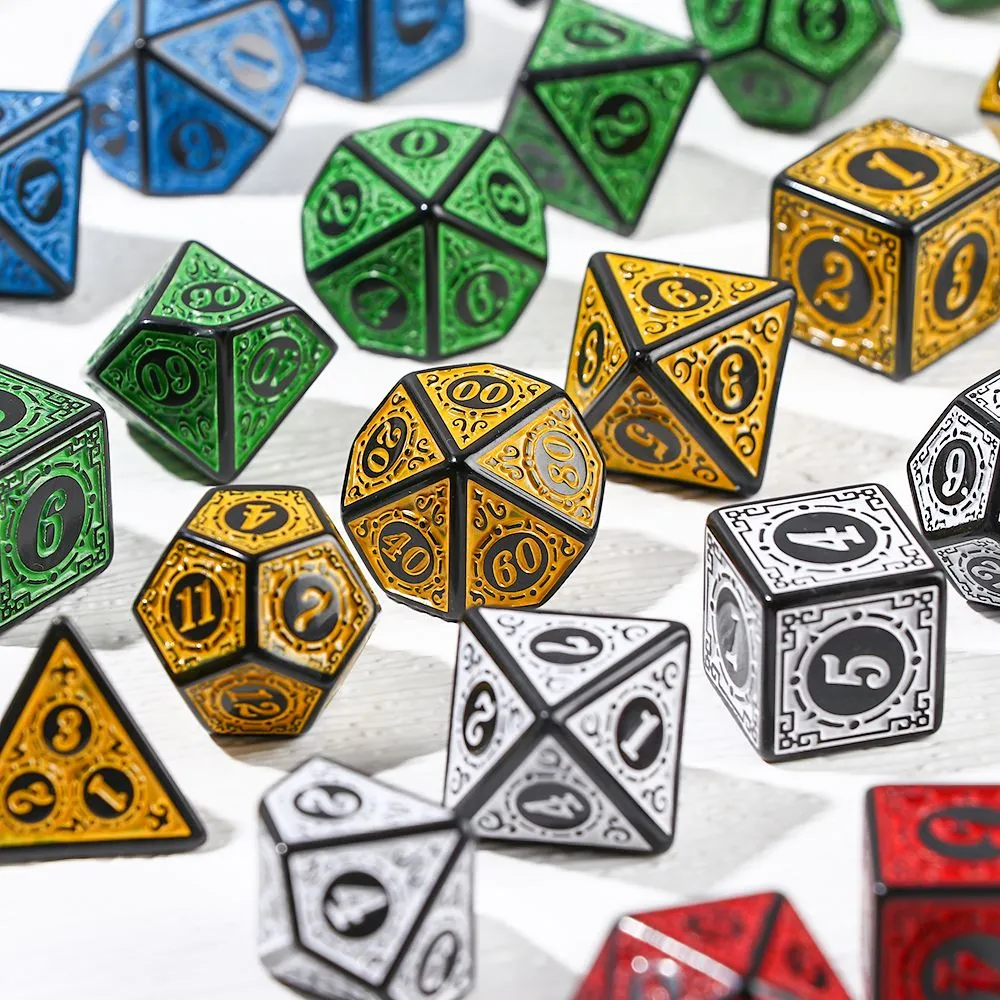 Multi-Sided 7-Die Polyhedral Dice Set D4 D6 D8 D10 D12 D20 for Board ...