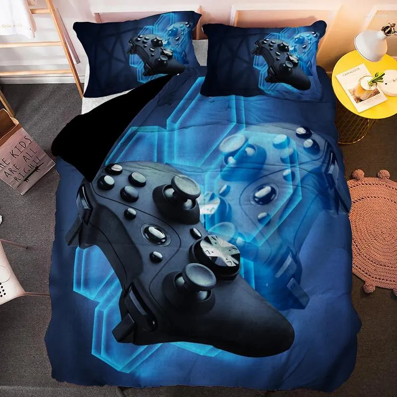 Sängkläder sätter moderna tekniktrender Gamer Set för vuxna barn Gamepad Comforter/ Däcke Cover Hippie Nordic Polyester Quilt