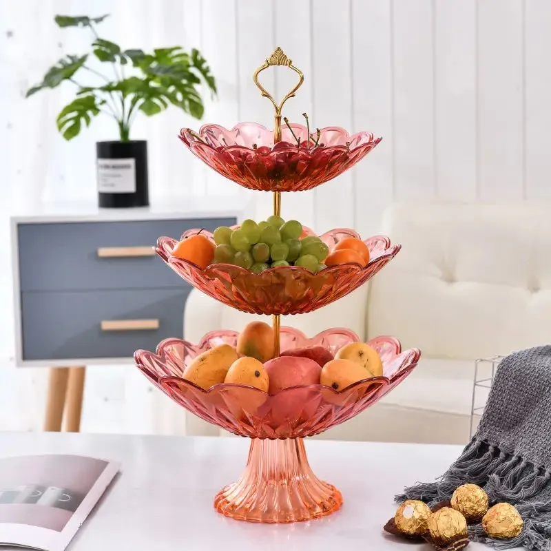 2024 2/3 niveaux Plastique Plate Bols de fruits décoratifs Desserts Porters Noix de bonbons Plan de service pour la fête à domicile 1. pour 1. Pour