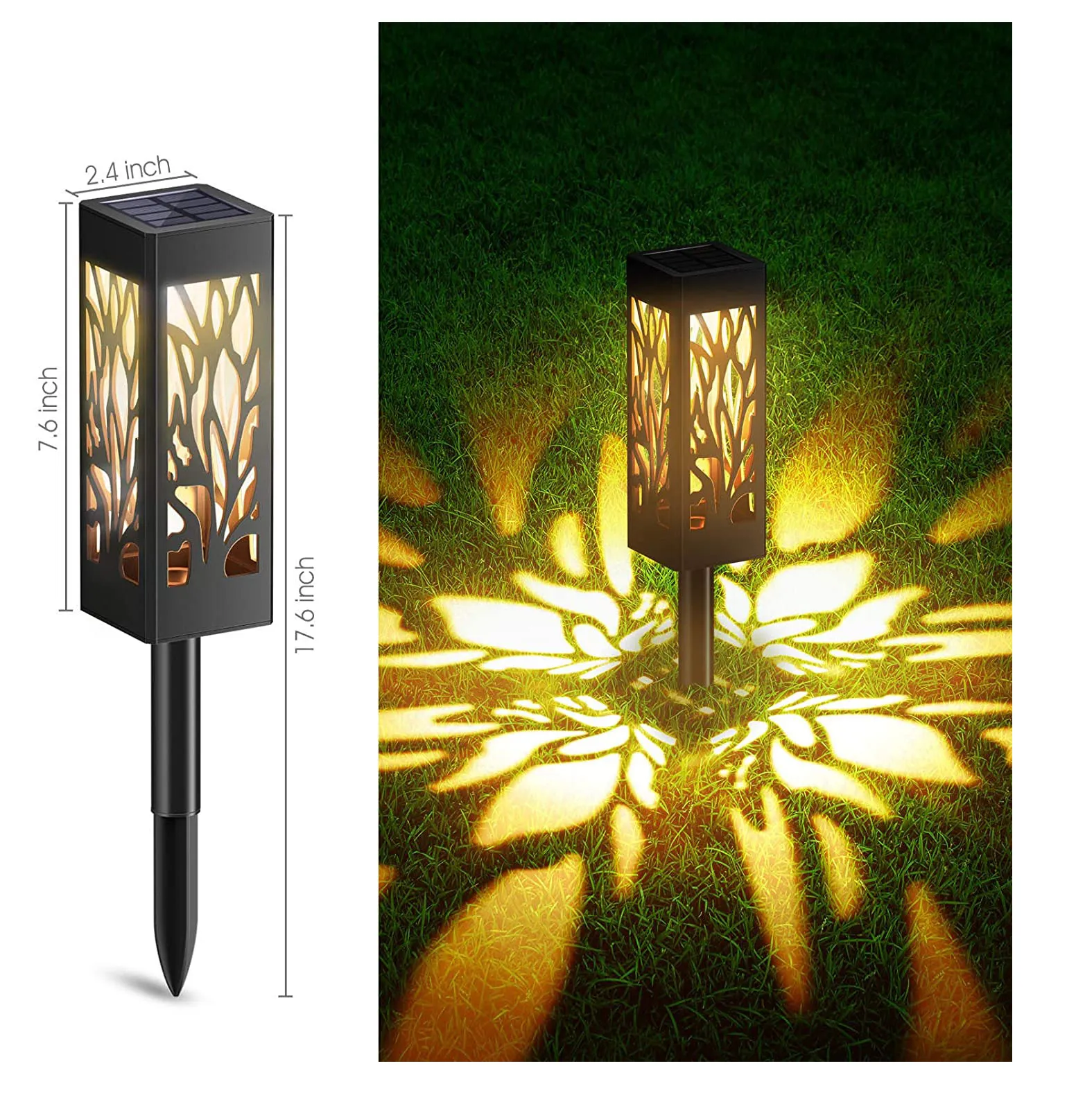 Premium Solar Powered Floor Lamp: Leaf Design, Outdoor Lighting, Shop ...