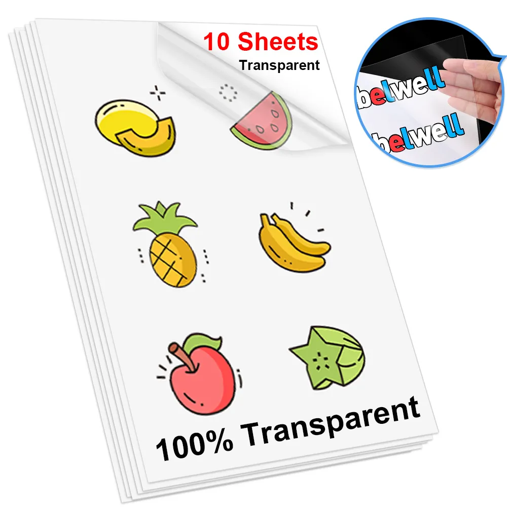 Invisible Paper Sticker 10 Sheets Transparent Printable Vinyl Sticker Paper... From Ddmyhome ...