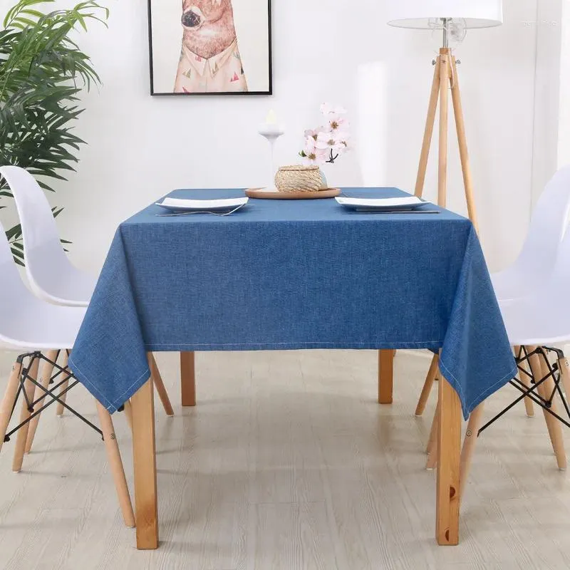 Panno da tavolo semplice in lino di cotone moderno semplice stiratura rettangolare platemat impermeabile