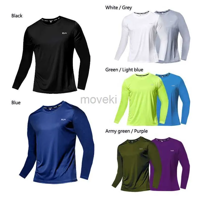 Men's T-Shirts Men Long Sleeve Sport T-shirt Quick Dry Running Shirt Breathable Anti-sweat Top Gym T Shirt Men Fitness Gym Clothing Men 2023 2443