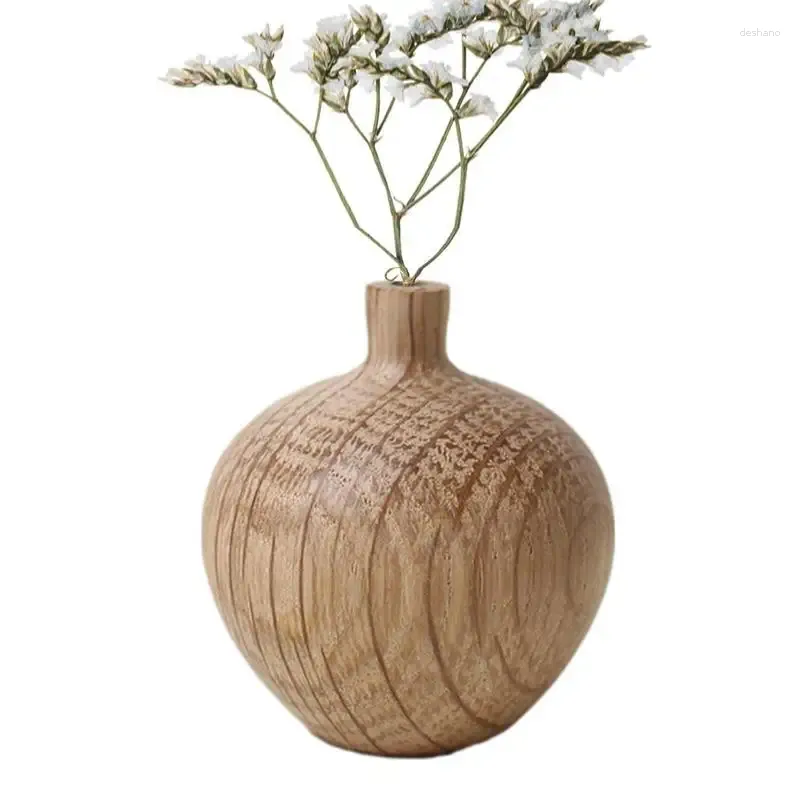 Vasen rustikaler Holz Vase natürliche Home Ornament Stand White Eiche Dekor für Dinnerpartys Feiertage und Hochzeitsplanung