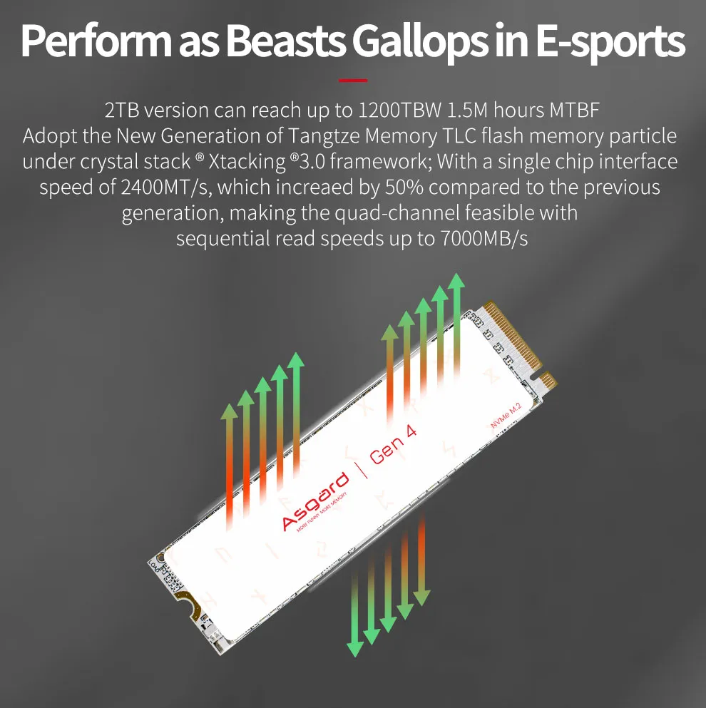 Asgard M.2 NVME PCIe AN4+ 1TB/2TB Ssd Drive For Imac 2280 Internal 