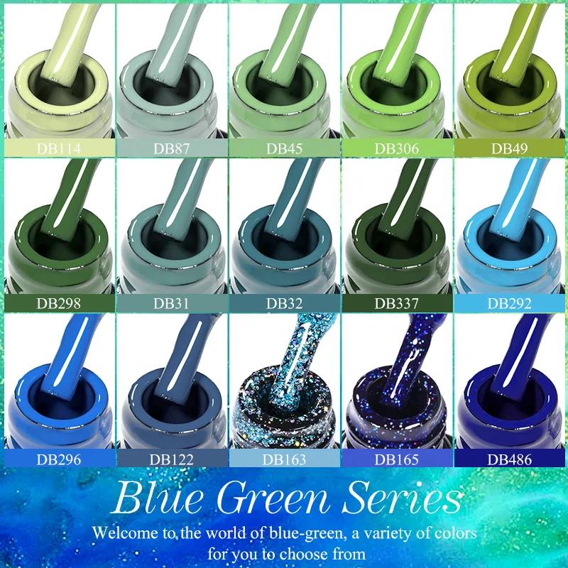 Mtssii Nail Polish Set 16/25/60pcs Blue Green Color Gel Semi Permanent Soak Off Uv Led Vanish With Nail Art Lamp Manicure Set