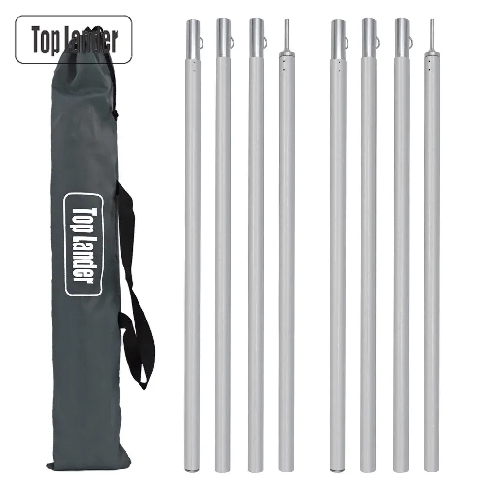 Shelters Adjustable 2m Tarp Tent Aluminum Alloy Pole Thicken Rack Stick Rod Outdoor Camping Lightweight Canopy Awning Support Poles