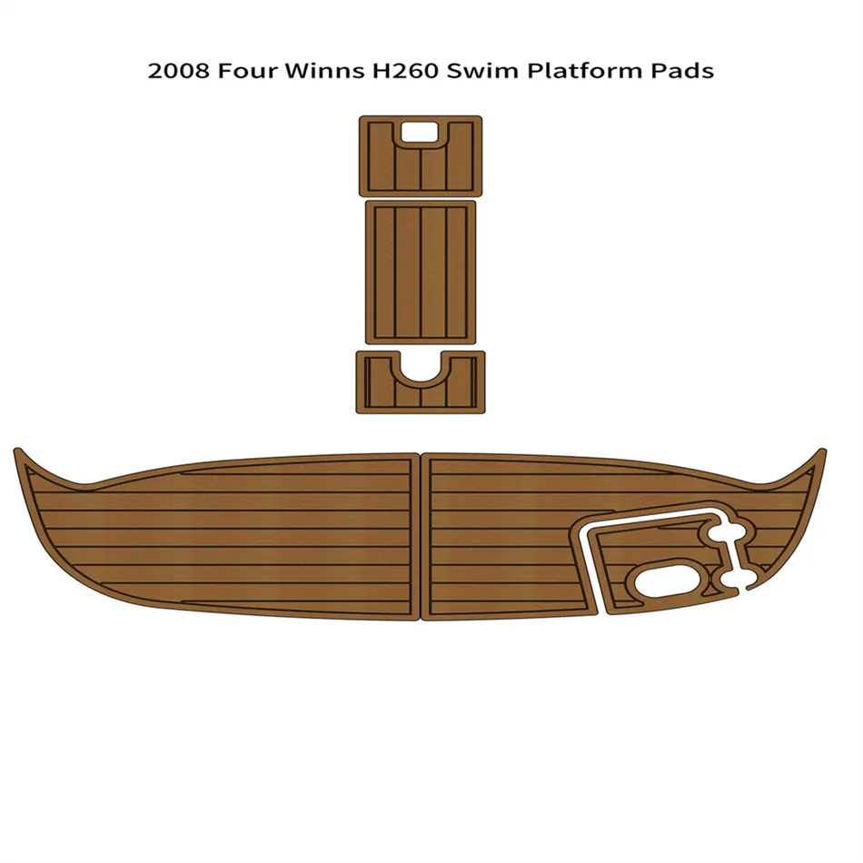 Zy 2008 أربعة Winns H260 منصة السباحة قارب Eva Foam Faux Duk Deck Floor Pad Pad Pad Packing Self Reshesive Seadek Gatorstep Style Pads