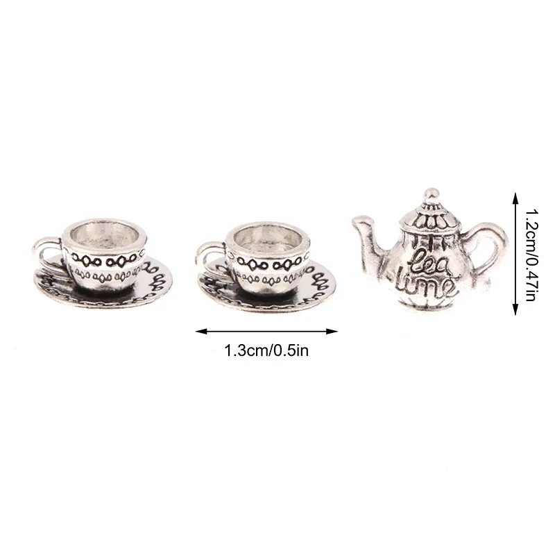 1:12 Dollhouse Miniature Teapot Cupt Soucoucer Metal Tea set Table Table Modèle décor Toy House Doll House Accessoires