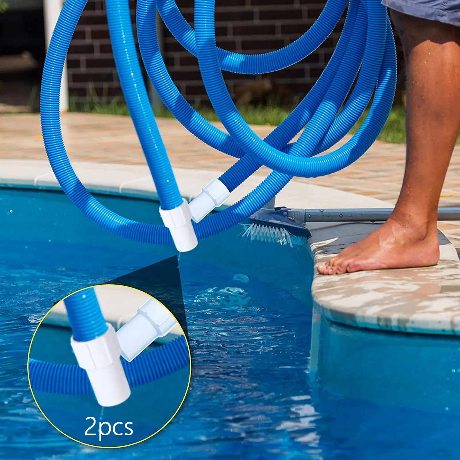 Manguito Giratorio Para Manguera De Piscina De 1 1/2 Pulgadas, Repuesto Universal De ABS Para Aspiradoras De Piscina – Fácil De Enroscar Y Durarero