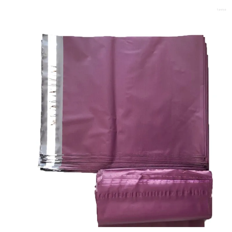 Сумки для хранения 100 шт. Темно -фиолетовые мешочки 15 проволочные пластиковые курьерные мешки сгущаются почтовые мешки самостоятельные клейкие конверты