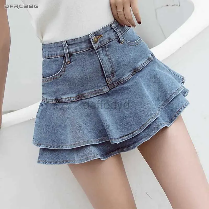 Urban sexy jurken Summer Streetwear Ladies Korte rokken jeans casual alle match elastische baljurk saia vrouwelijke retro y2k denim shorts rok vrouwen 240403