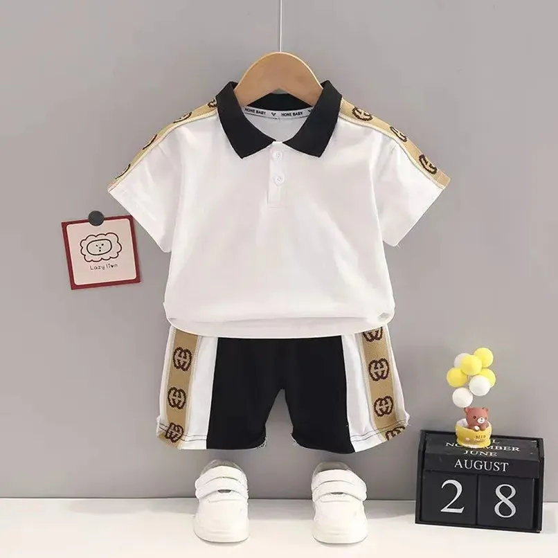 Baby boy designer kleren set t-shirt shorts peuter casual kleding kinderen tracksuit kinderen jongens cartoon 2 stks/set