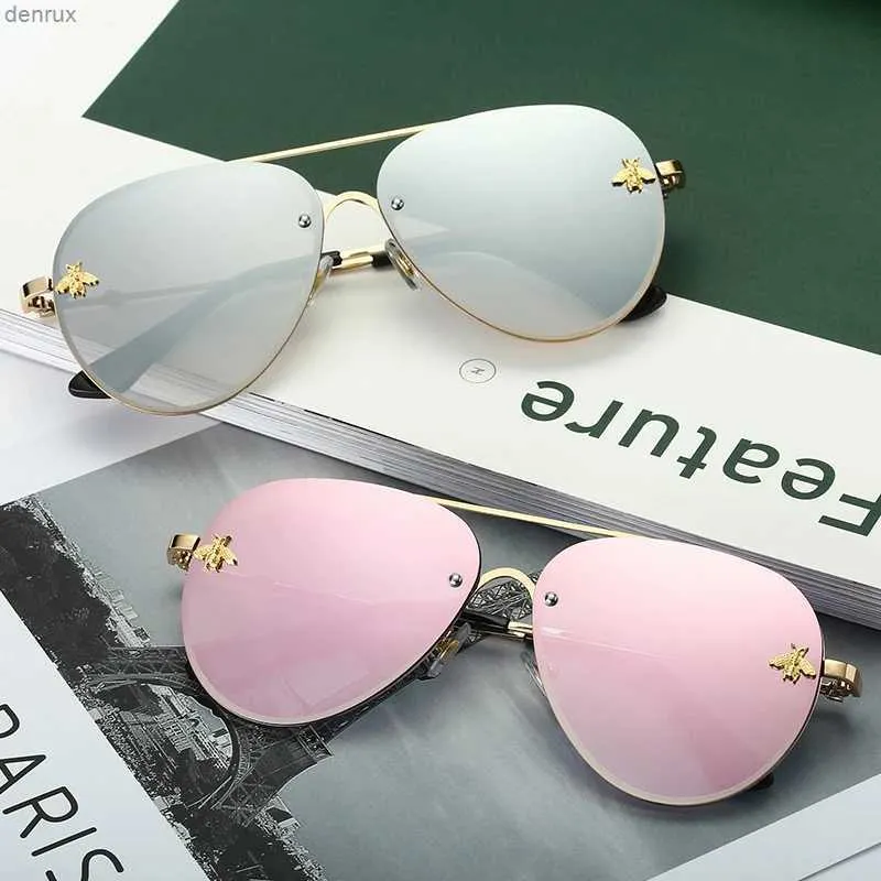 Солнцезащитные очки Toyearn 2020 Classic Brand Designer Pilot Sunglasses Женские ретро -водительские пчелиные зеркальные солнцезащитные очки 240403