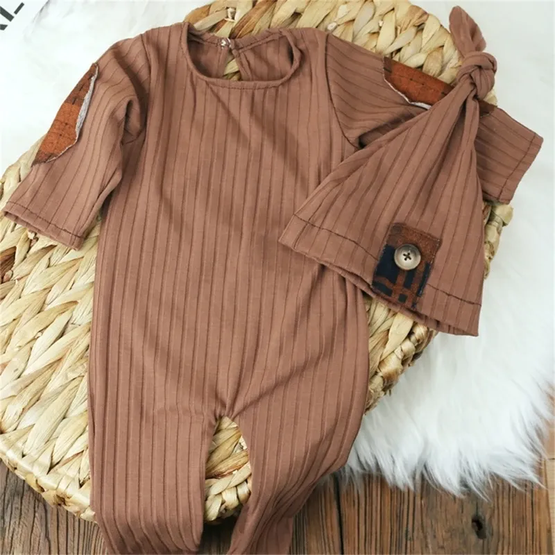 Photography Baby Romper Photography Suit Hat Bodysuit Set Newborn Photography Props Newborn Boy Girls Photography Outfit New Born