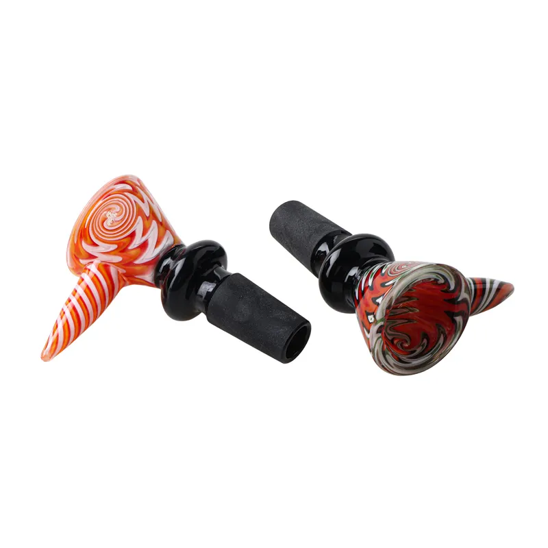 Tout nouveau bol en verre de couleur américaine 14 mm 18 mm mâle accessoire de fumer coloré avec poignée bol en verre pour les bangs d'eau tamponnets