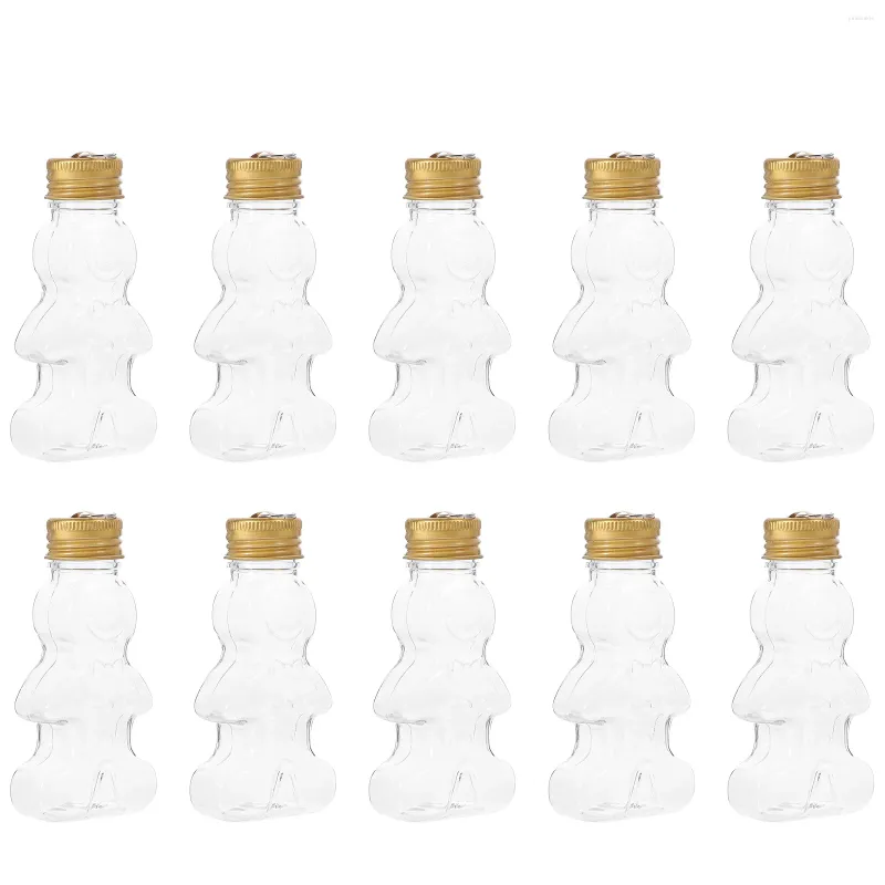 Vasi da 10 pezzi Bottiglia di Natale Bottiglie di plastica Acqua Vuoto Capsine Container Clear Candy Scerazioni Decorative Beverage Decorative Beverage