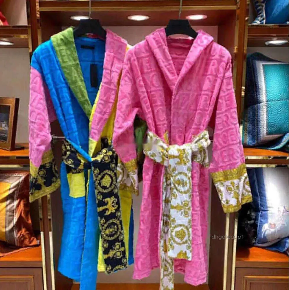 Mens Classic Cotton Bathrobe Men and Women Brand Sleepwear Kimono Warm Bath Robes Home Wear Unisex Bathrobes One Size Fashion Märke Kläder64645