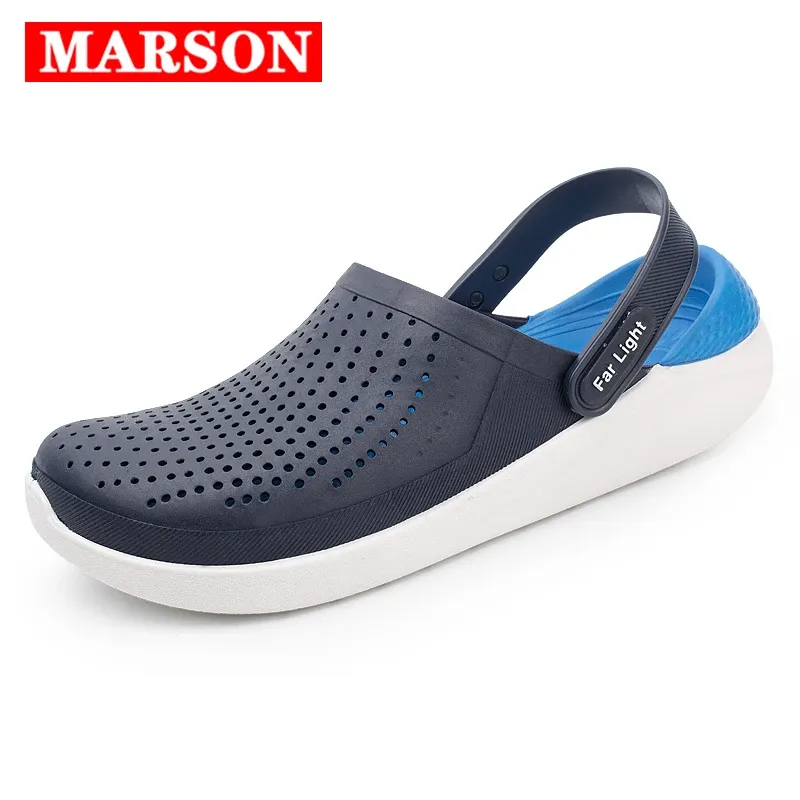 Sandals Men Sandals Summer Hole Shoes Rubber Clogs Men EVA Unisex Garden Shoes Breathable Beach Flat Sandals Slippers Zapatos Hombre