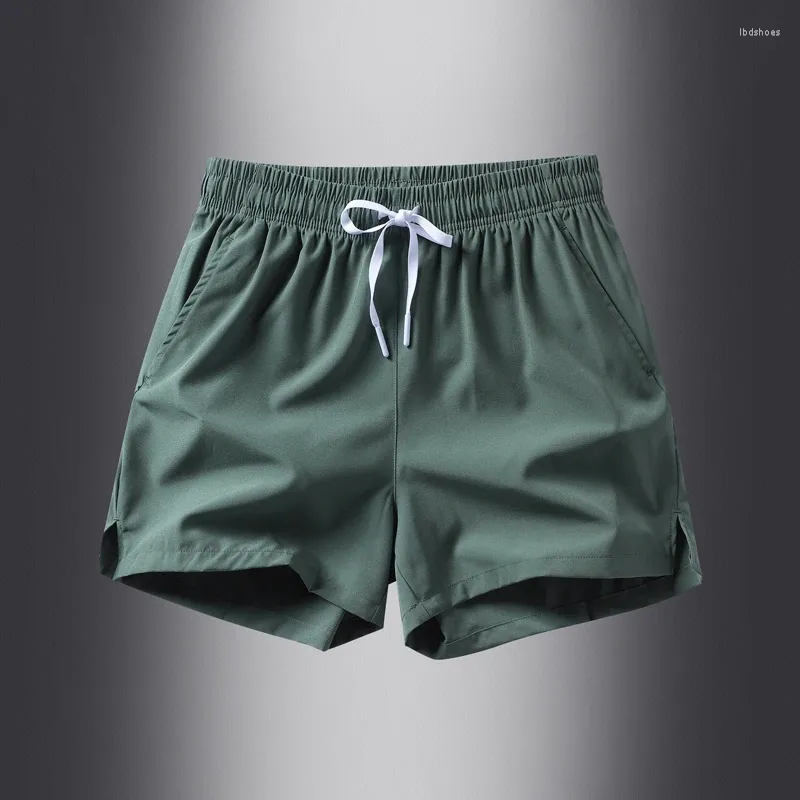 Short shorts de verão elástico de cintura alta alta bolsos sólidos