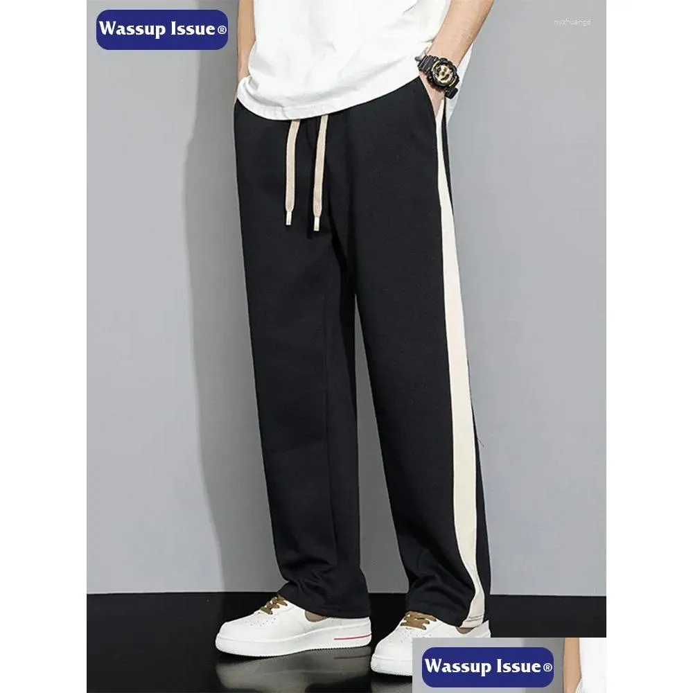 Mens Pants Wassup Issue Wide Leg Spring And Autumn Loose Fashion Casual Sanitary For Sports Drop Delivery Apparel Clothing Otgyi
