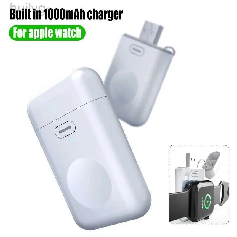 Banki zasilacze do telefonu komórkowego dla iPhone Watch 1000MAH USB Magnetyczna bezprzewodowa ładowarka do ładowarki Portable Mini Dock Power Bank dla IWatch 1 2 3 4 5 6 7 8 SE Ultra 2443