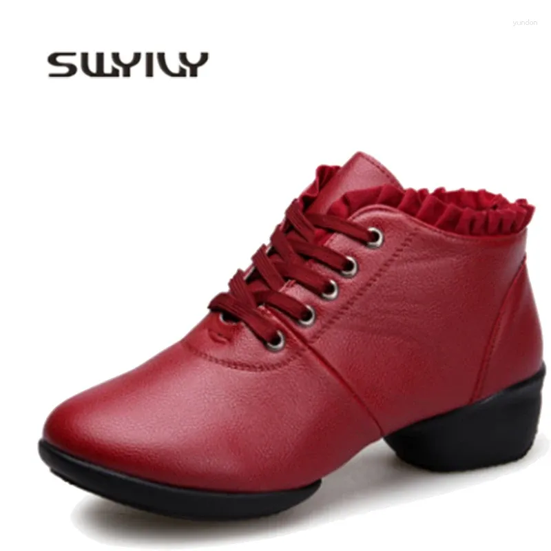 Dance Shoes SWYIVY Autumn Woman 2024 Platform Sneakers Black Warm Sport Wedge Footwear Female Sneakes Dancing