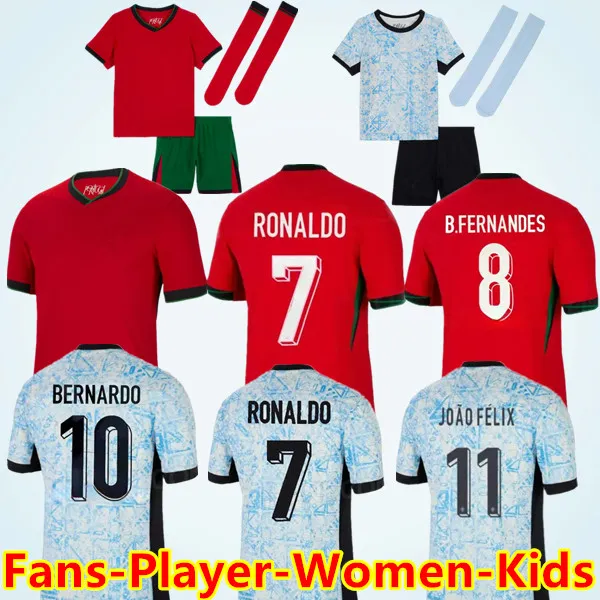 24 25 Portuguesa Portugal Soccer Jerseys Ruben Ronaldo Portugieser 2024 2025 Fans de football portugais Version du joueur Men Femmes Kit Kit Kit Portugals S-4XL