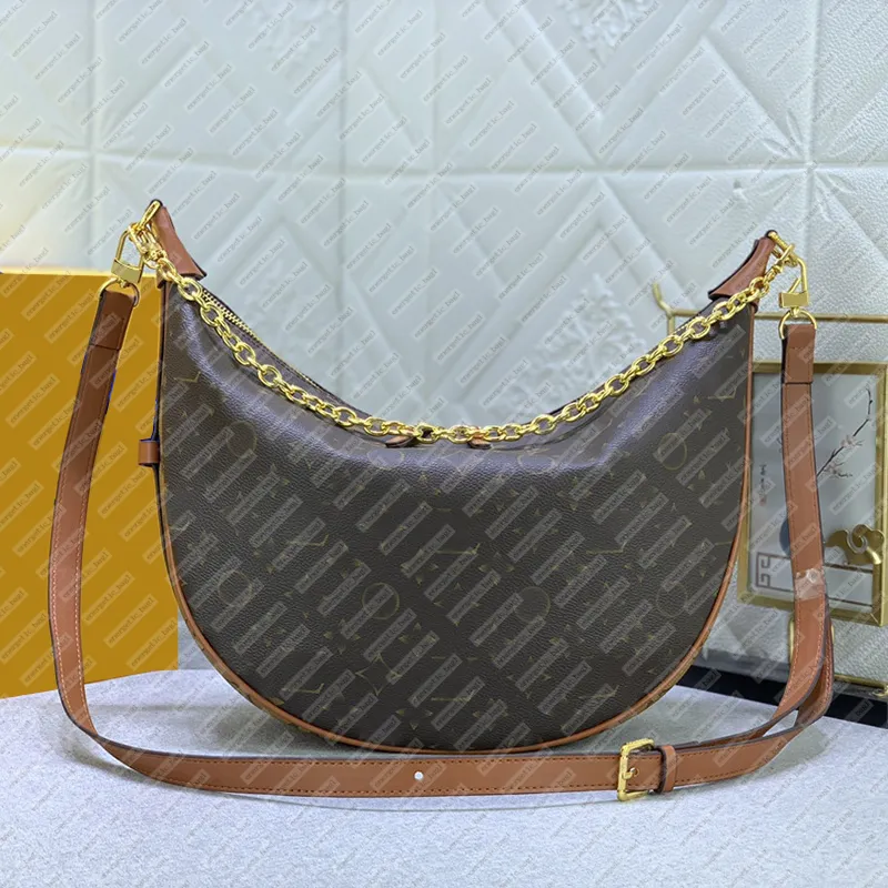 Crossbody Bags Women Designer Bags Half Moon Handbag Shoulder Bags Luxury Purses Vintage Chain Bags Underarm Baguette Bag Printed Horn Shape Crossbody Crescent Bag